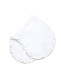 Ruffle Trim Pima Burp Cloth | White