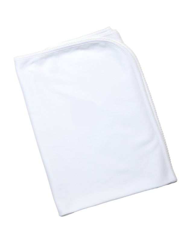 Unisex Baby White Pima Blanket