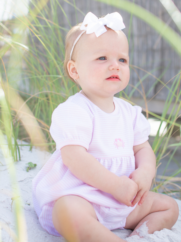 Coastal Pink Crab Pima Ellie Bubble | Lt Pink Stripe