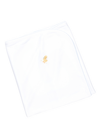 Boy Duck Pima Baby Blanket | White