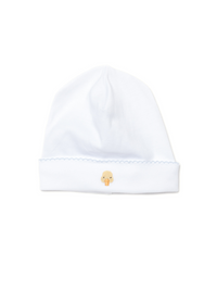 Yellow Duck Pima Baby Hat | White