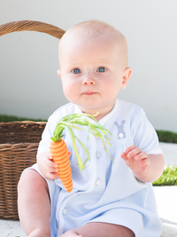 French Knot Blue Bunny Pima Diaper Set | Lt Blue