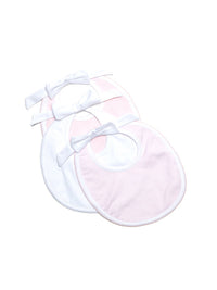 Classic Bow Snap Pima Baby Bib - White