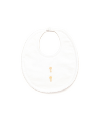 Ivory Baby Rattles Pima Bib - White