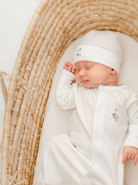 Papa Goose Pima Baby Hat | White