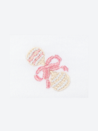 Pink Heirloom Rattle Collared Pima Footie | White