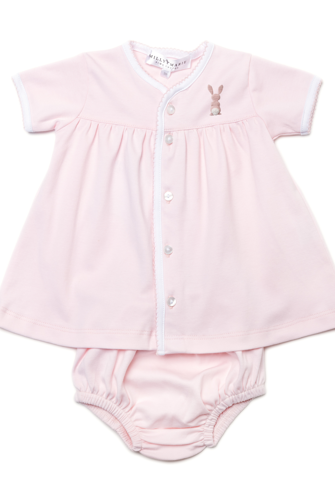 Baby Girl Pink Bunny Diaper Set