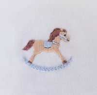 Rocking Horse Day Gown | Lt Blue Bitty Dot