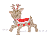 Holiday Reindeer Pima Playsuit | White