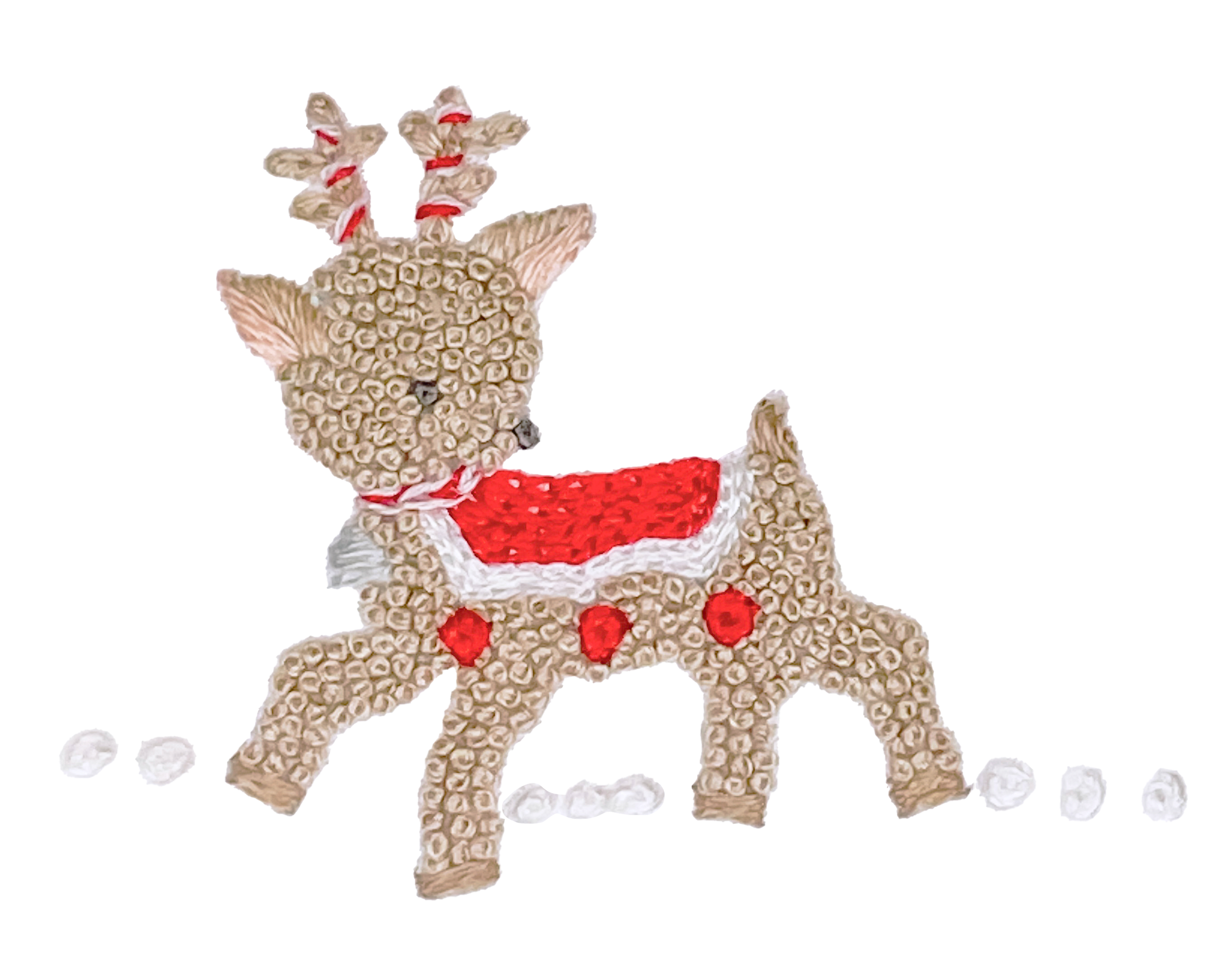Holiday Reindeer Pima Playsuit | White