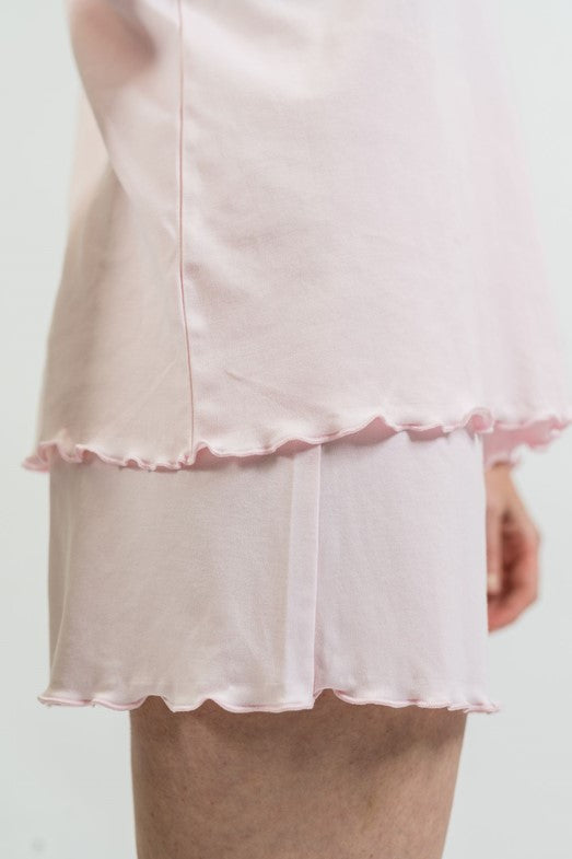 Ms. Jayne Pima Cotton Pajama Short Set | Pink