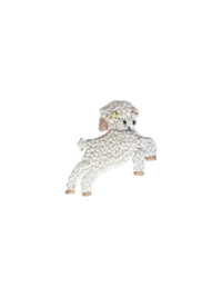 Jumping Lamb Pima Baby Bib | White