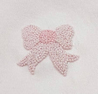 Classic Bow Pima Baby Blanket | White