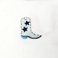Cowboy Boot Pima Baby Blanket | Lt Blue