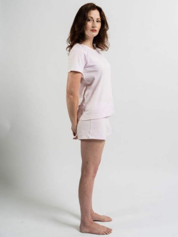 Ms. Charlotte Pima Cotton Pajama Short Set | Pink Mini Stripe