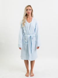 Ms. Elizabeth Pima Cotton Lounge Robe | Blue