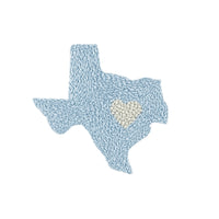 Texas Love Hand-Embroidered Pima Footie | Lt Blue