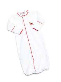 Baby Reindeer Pima Converter Gown | White
