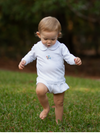 Blue Feather Turkey Pima Bloomer Set | Lt Blue Bitty Dot