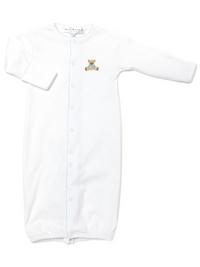 Blue Teddy Bear Pima Converter Gown | White/Lt Blue