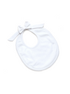 Bow Snap White Pima Baby Bib