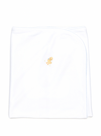 Boy Duck Pima Baby Blanket | White