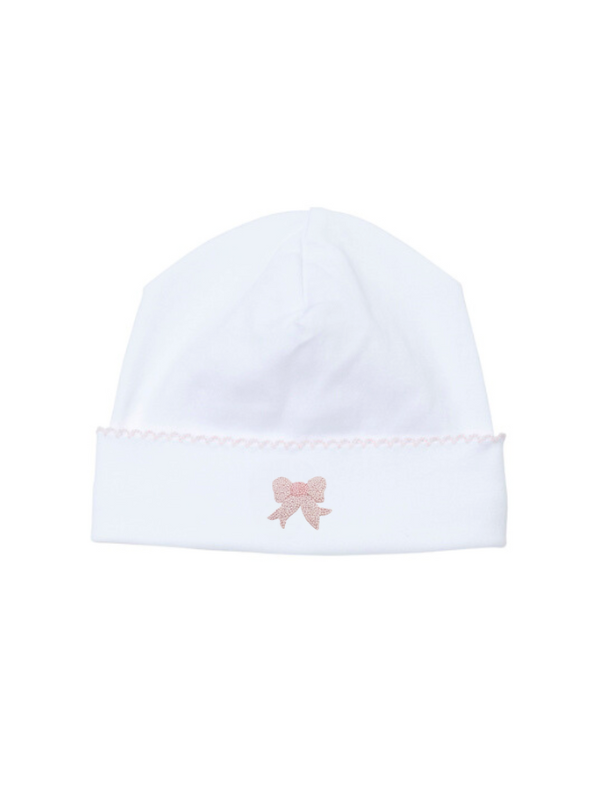 Classic Bow Pima Baby Hat | White