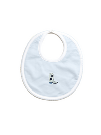 Cowboy Boot Pima Baby Bib | Lt Blue