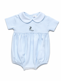 Cowboy Boot Pima Bubble | Lt Blue Mini Stripe