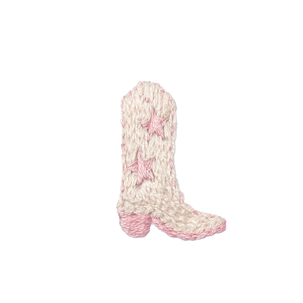 Cowgirl Boot Pima Burp Cloth | Lt Pink