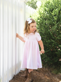 Cowgirl Boot Classic Pima Dress | Lt Pink Mini Stripe