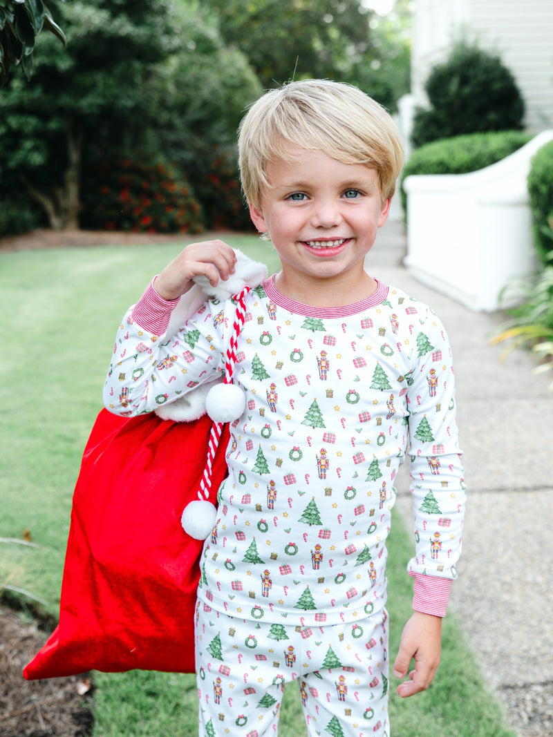 Pima Cotton Two-Piece Pajama Set | Winter Whimsy Print