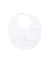 Jumping Lamb Pima Baby Bib | White