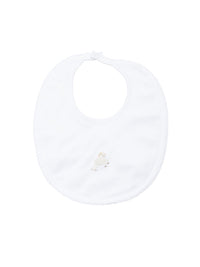 Jumping Lamb Pima Baby Bib | White