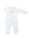 Mother Goose Collared Pima Footie | White