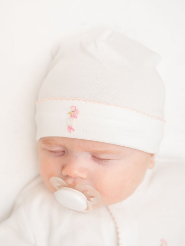 Mother Goose Pima  Baby Hat | White