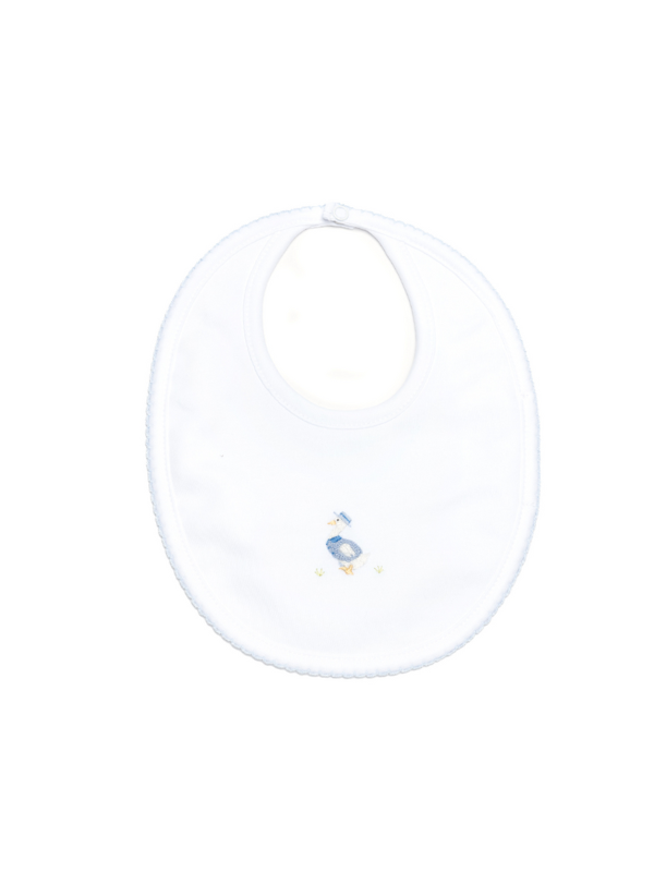 Papa Goose Pima Baby Bib | White