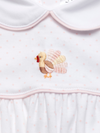 Pink Feather Turkey Pima Bubble | Lt Pink Bitty Dot