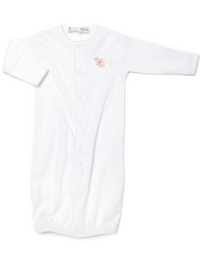 Pink Heirloom Rattle Pima Converter Gown | White