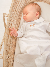 Rocking Horse Day Gown | Lt Blue Bitty Dot