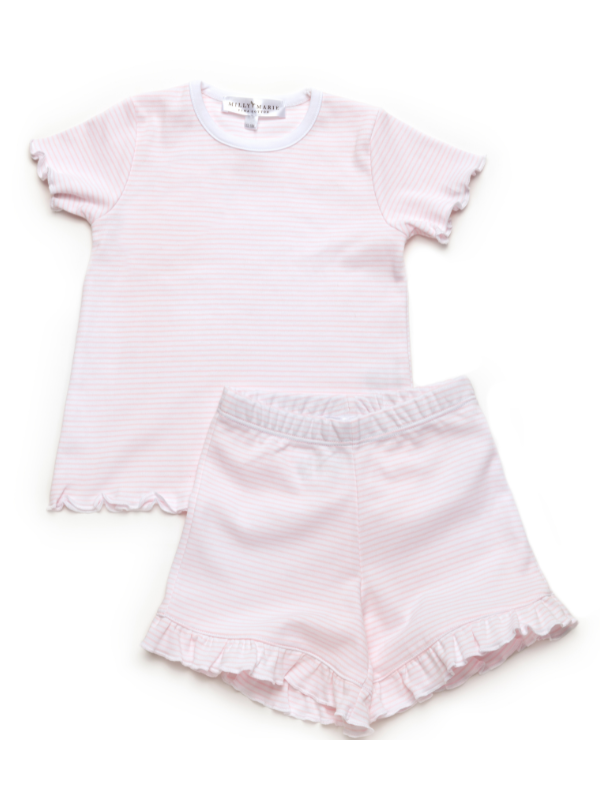 Ruffle Short Pima Baby Lounge Set