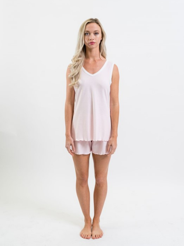 Ms. Tammy Pima Cotton Pajama Short Set | Pink