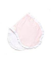 Ruffle Trim Pima Burp Cloth , Pink