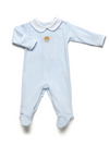 Spotted Boy Puppy Collared Pima Footie | Lt Blue