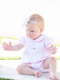 Spotted Girl Puppy Pima Bubble | Lt Pink Mini Stripe