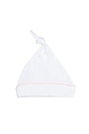 Top Knot Pima Baby Hat | White/Lt Pink