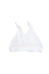 Top Knot Pima Baby Hat | White/Lt Pink