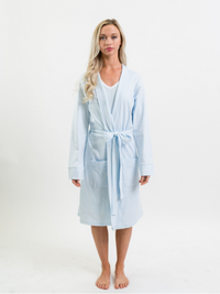 Women's Pima Cotton Lounge Robe | Lt Blue