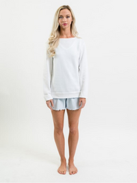 Women's Pima Knit Lounge Sweater | White