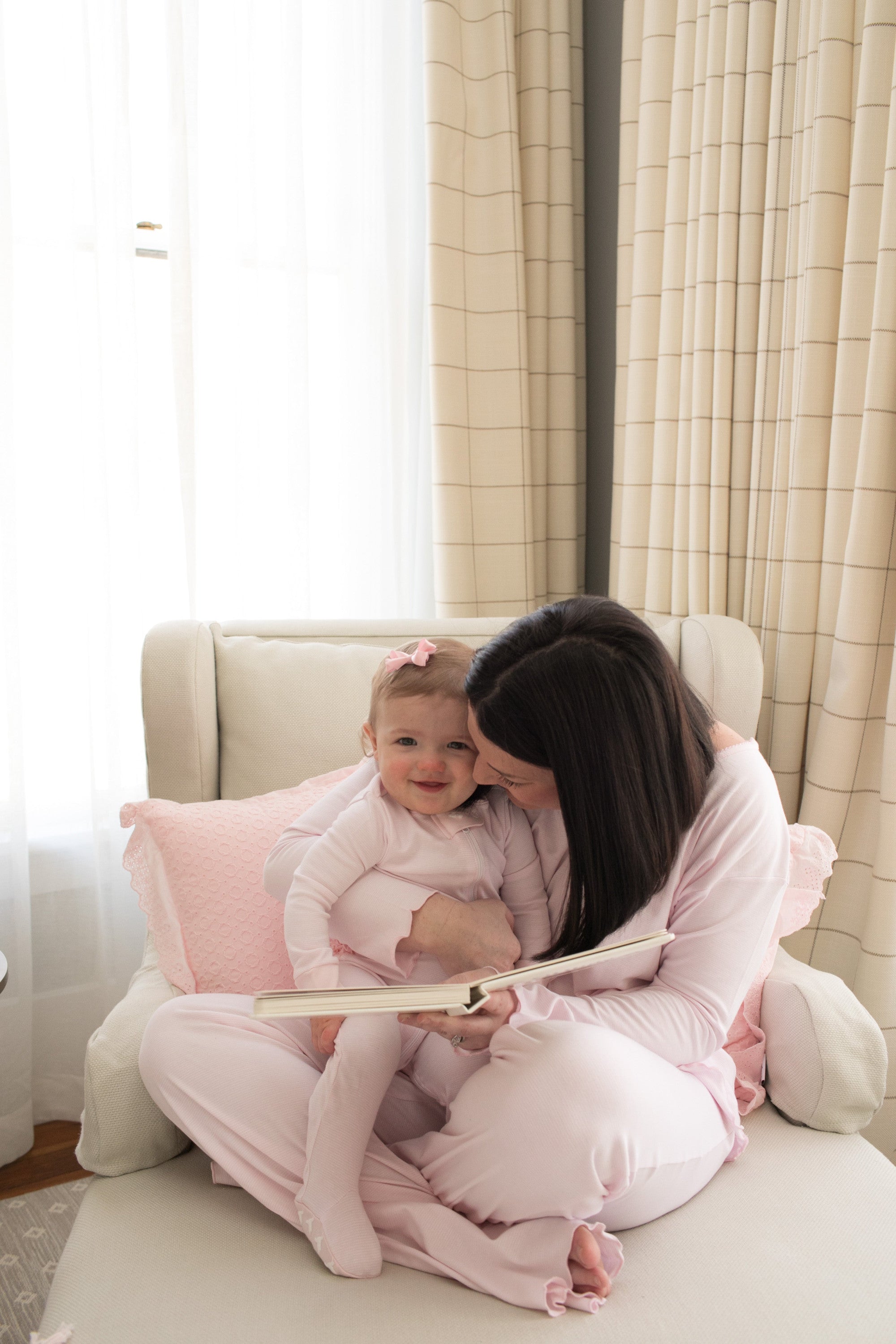 Women's Pima Long Sleeve Pajama Top | Lt Pink